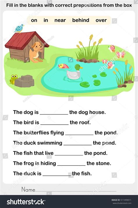 fill   blanks  correct prepositions preposition worksheet