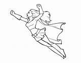 Super Flying Girl Coloring Heroes Superhero Pages Cape Coloringcrew Without sketch template