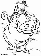 Coloring Lion Timon Pumbaa King Kids Pages Disney sketch template