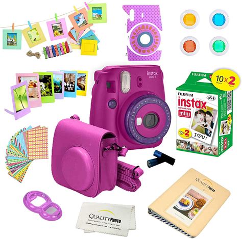 fujifilm instax mini  instant camera purple wfilm  accessories polaroid camera kit