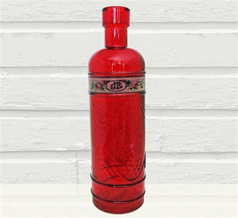 Apothecary Bottle Red Glass Bottle Decorative Red Glass Decorated