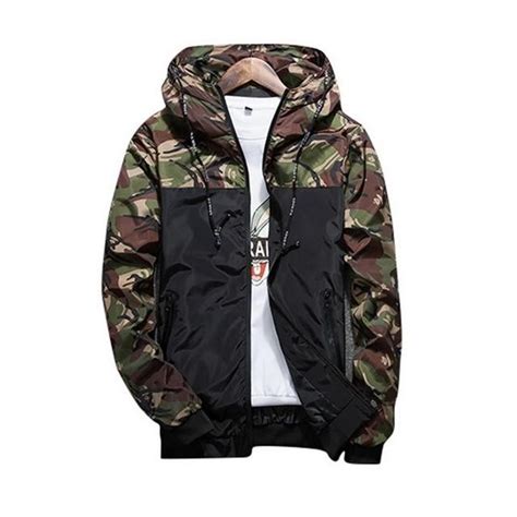 camouflage windbreaker mens hoodies casual jackets men fashion hoodie jacket men