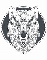 Loup Coloriage Imprimer Totem Coloriages Parfait Animaux Animal Artherapie Adulte Mandalas sketch template