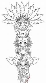 Totem Pole Coloring Pages Kids Tiki Printable Deviantart Poles Bestcoloringpagesforkids Colouring Man Totems Sheets Drawing Indian Adult Template Books Color sketch template