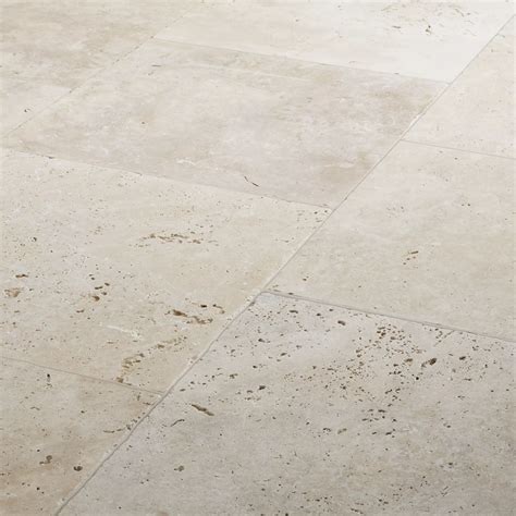 real tumbled travertine cream natural stone floor tile pack