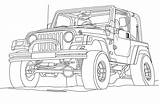 Jeep Coloring Wrangler Drawing Pages Rubicon Line Cartoon Book Drawings Kids Off Tj Car Attn Guru Jeeps Road Truck Books sketch template