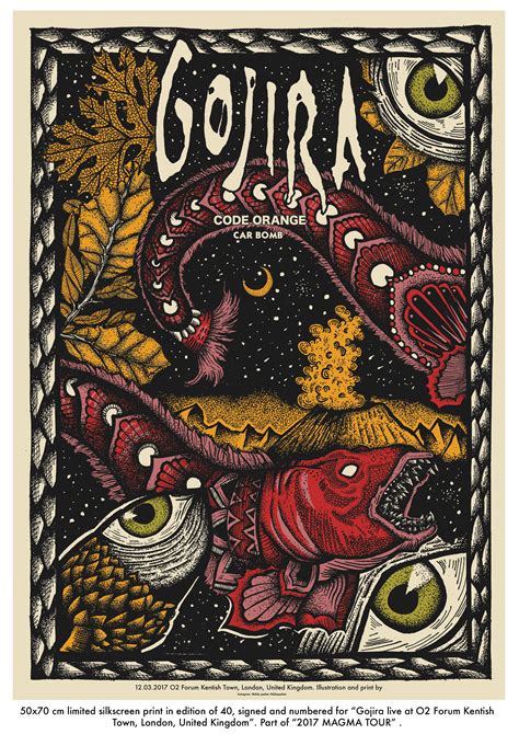 cm limited silkscreen print  edition   signed  numbered  gojira