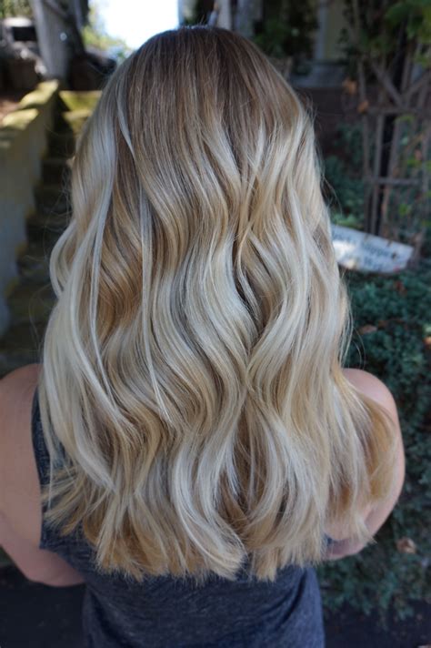 vanilla blonde balayage highlight hair by abigail walston blonde