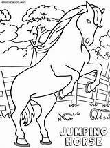 Coloring Horse Pages Jumping Print sketch template