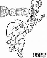 Dora Boots Coloring Explorer Print Monkey sketch template