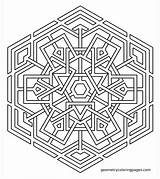 Coloring Geometry Pages Mandala Designlooter sketch template