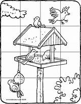 Vogelhaus Puzzel Kiddicolour Teile Kinderbilder Vögeln Stuks Vogels Voederplank Afkomstig Innen Vorlagen sketch template