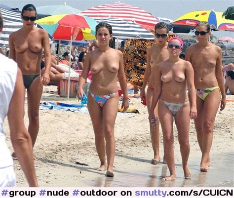Group Nude Outdoor Beach Chooseone Far Right