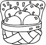 Coloring Pages Basket Apples Kidprintables Return Main Food sketch template