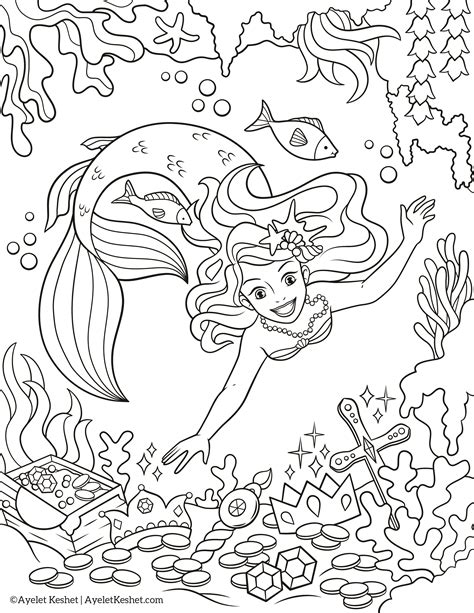mermaids coloring pages ayelet keshet