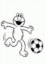 Coloring Elmo Pages Soccer Sesame Street Playing Colouring Print Monster sketch template