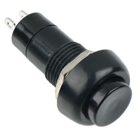 black on off latching round push button switch 12mm spst