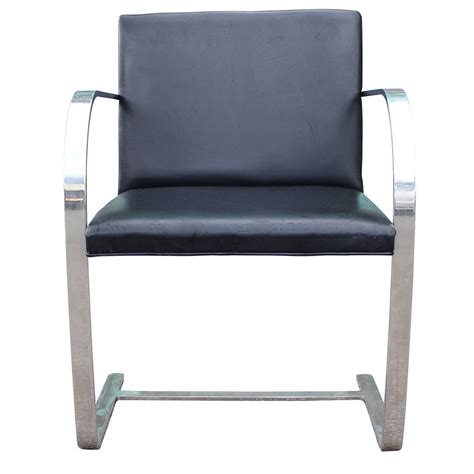 Modern Knoll Brno Leather And Chrome Cantilevered Side Chair At 1stdibs