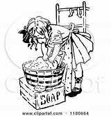 Washing Clipart Laundry Vintage Girl Retro Illustration Prawny Royalty Vector Graphics sketch template