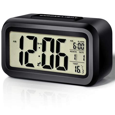 buy battery operated alarm clock  bedroom  smart night light digital alarm clock
