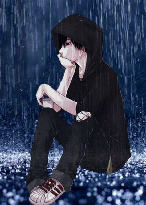 loneliness  sad anime boy wallpaper pictures