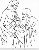 Thomas Coloring Saint Apostle Pages Jesus Thecatholickid sketch template