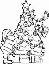 Coloring Christmas Santa Tree Pages Crayola Claus Printable Sheets Kids Color Reindeer Trees Father Middle School Deer Activity Print Decorating sketch template