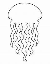 Printable Fish Cutouts Templates Jellyfish Coloring Outline Clipart Popular Papercraft Library Coloringhome sketch template