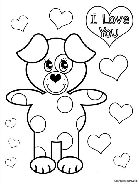 cute puppy love coloring page  coloring pages