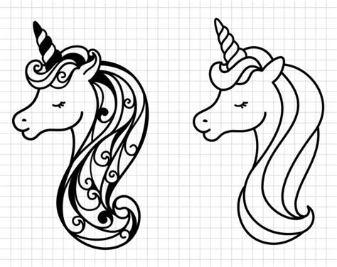 unicorn outline drawing illustrations royalty  vector graphics