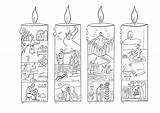 Advent Coloring Pages Candles Wreath Christmas Calendar Candle Colouring Kids Epiphany Drawing Sheet Print Color Activity Catholic Printable Church Sheets sketch template