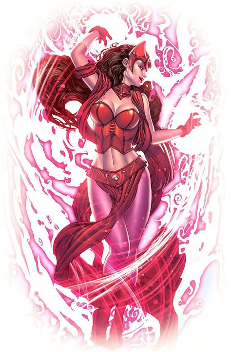 the scarlet witch from the marvel comic universe and the avengers