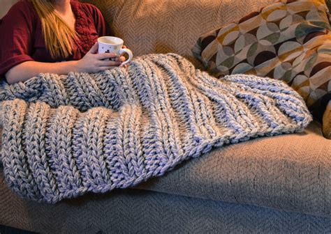 chunky knit blanket  muskogee cozy wool lap blanket