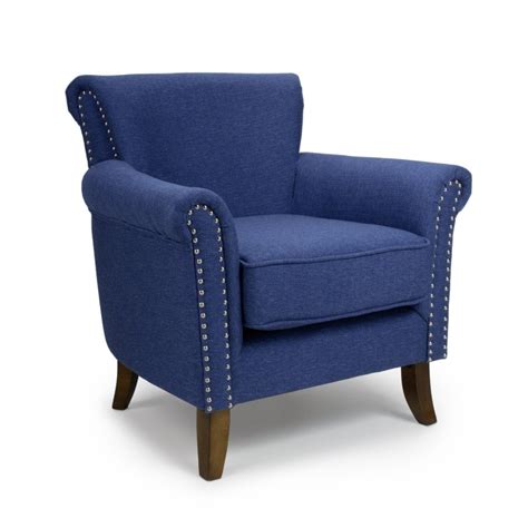 malvern english linen effect sapphire blue armchair living room