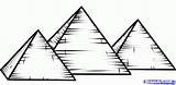 Pyramid Pyramids Giza Outline Drawings Egipto sketch template