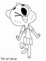 Gumball Amazing Print Coloring Pages Color sketch template