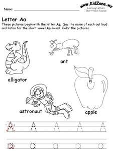letter aa worksheet  pre  kindergarten lesson planet