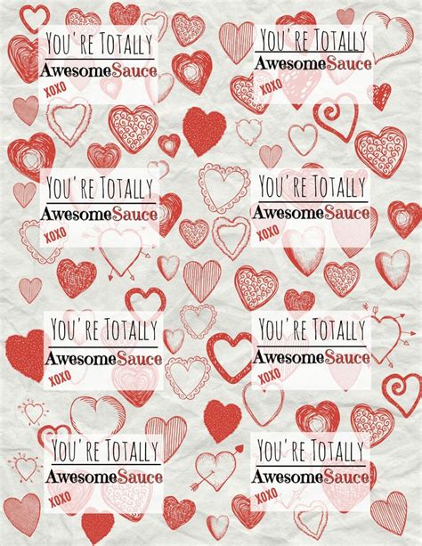 youre totally awesomesauce cute kids valentine   printable