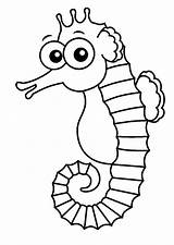Coloring Seahorse Pages Print Color Getdrawings sketch template