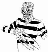 Freddy Nightmare Krueger Coloring Sheet Pages Shonborn Template sketch template