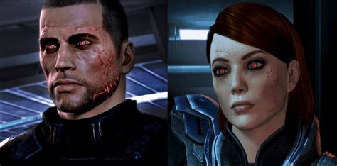 Mass Effect Commander Shepards Renegade Scars Face Tattoo