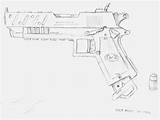 Revolver Drawing sketch template