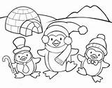 Penguin Coloring Pages Cute Winter Printable Kids Penguins Christmas Coloriage Family Carol Sheets Adelie Hiver Pingouin Clipart Color Baby Dessin sketch template
