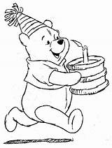 Birthday Coloring Pages Pooh Happy Print Color Winnie Printable Sheets Drawings Drawing Draw Para Dibujos Book Cake Kids Bear Colorear sketch template