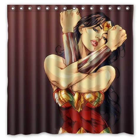 Bathroom Products Wonder Woman Printed Polyester Fabric Shower Curtains