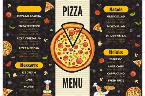 pizzeria menu template italian custom designed graphics creative