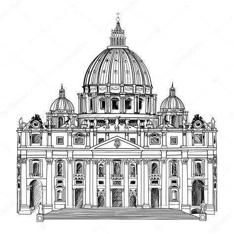 basilica de san pedro dibujo architecture antique