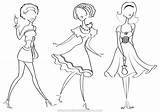Fashion Coloring Pages Dress Model Show Color Sketch Getcolorings Drawing Printable Designer Easy sketch template