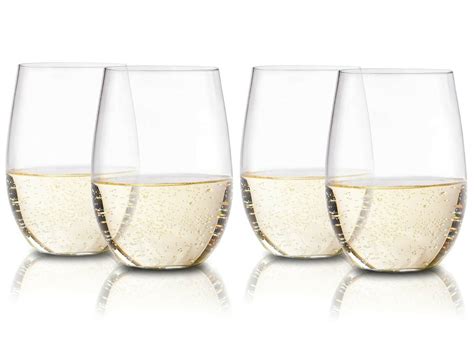 plastic stemless wine glasses by en soiree set of 4 clear flexible