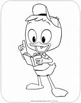 Ducktales Coloring Pages Huey Disneyclips Reading Book sketch template